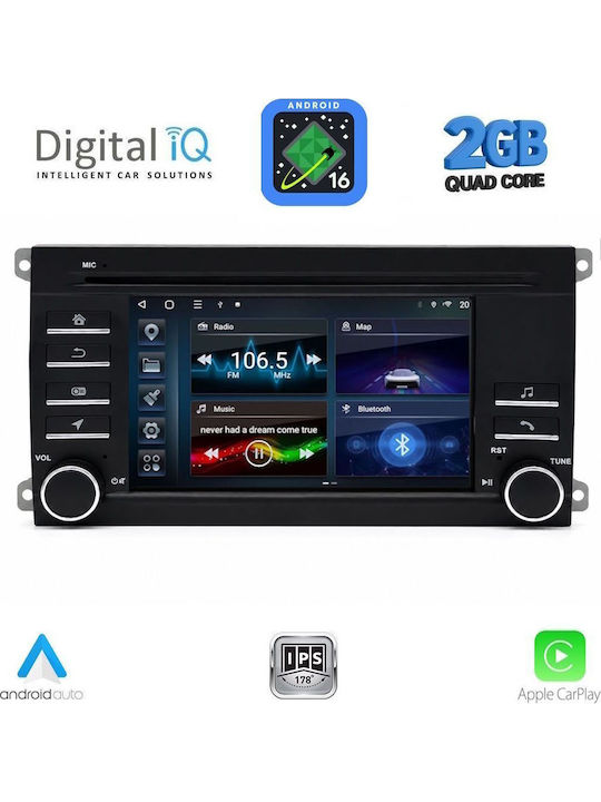 Digital IQ Car Audio System for Porsche Cayenne 2002-2011 Bluetooth USB WiFi GPS Apple CarPlay Android Auto with 7" Touch Screen