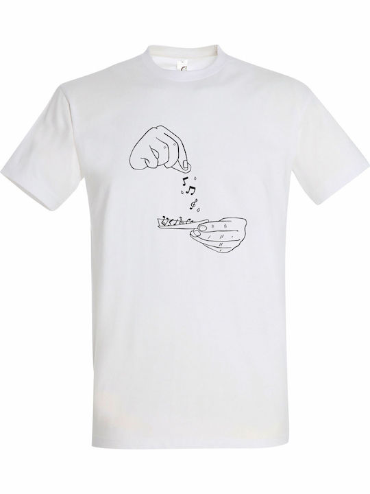 T-shirt Unisex " Addicted To Music " White