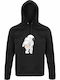 Hoodie Organic Unisex " Asstronaut Showing Ass Funny Space " Black