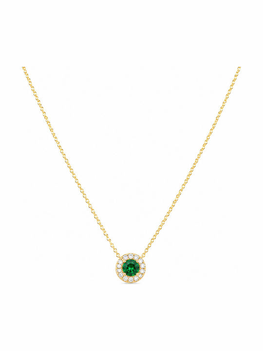 Ioannis Kosmima Necklace From 9 K Gold With Green Zircon