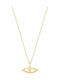 Kloxx Necklace Eye Made of 9 K Gold with Zircon