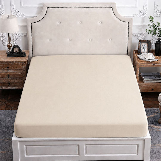 Hälfte Doppel Bettlaken Mit Gummibettlaken 120x200cm Beige