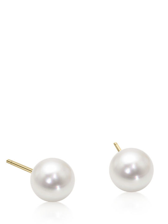 Chrilia Gold Earrings with Pearls