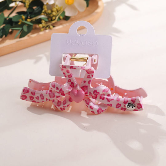 Seria Leopard Roz – Clamă De Păr Cu Fundiță – 13cm