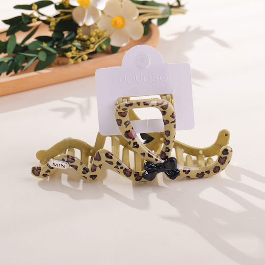 Coffee Leopard Series – Clamă Mare Ondulată De Păr – 13cm