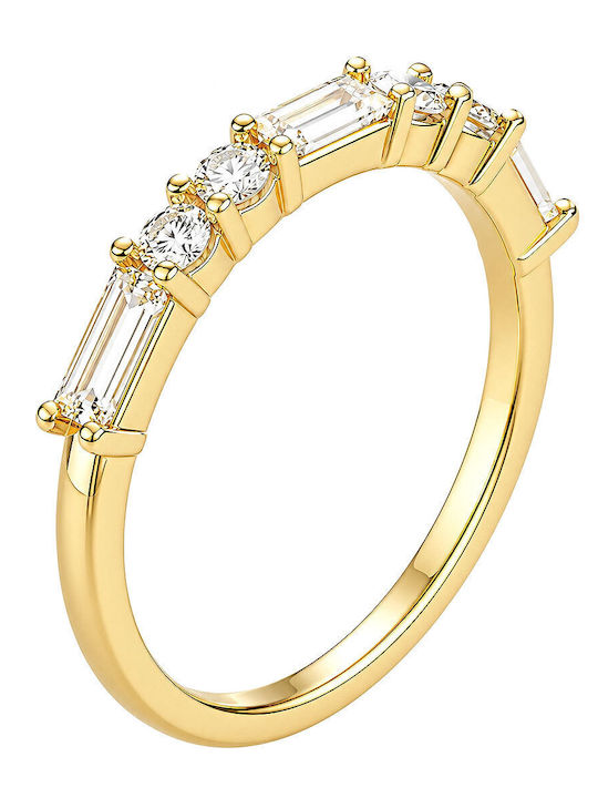 Verita Women's Half Eternity Band Silver Gold Plated