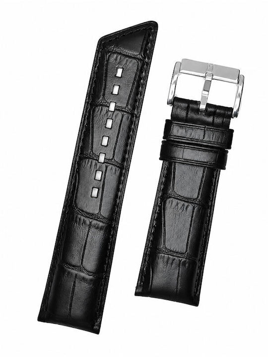 Hirsch Leather Strap Black 22mm