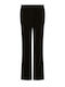 Women's Velvet Trousers in Slim Fit Black