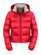 Goldmine Short Women's Puffer Jacket for Winter Red