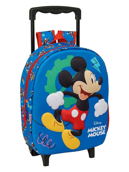 Safta Mickey Mouse 3d Σχολική Τσάντα Τρόλεϊ Νηπιαγωγείου 27 x 3 x 33εκ