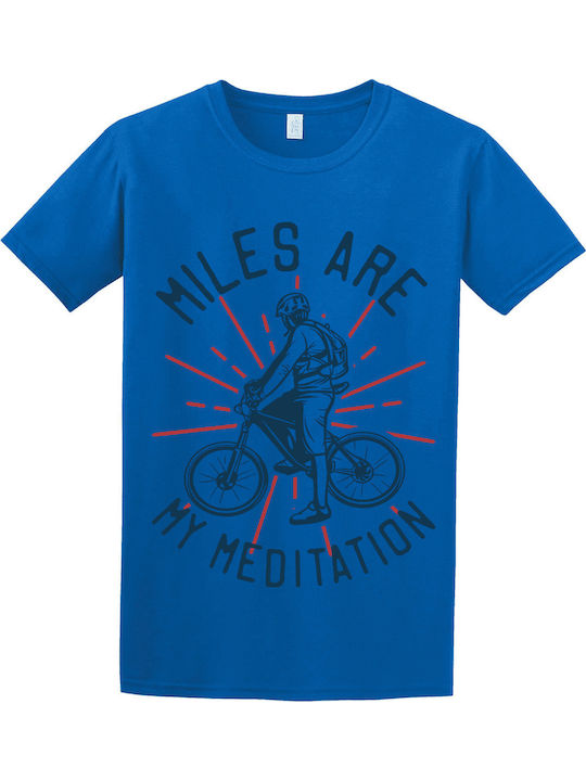 Unisex T-shirt Ενηλίκων Miles Medication Μπλε Ρουα
