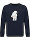 Sweatshirt Organic Unisex " Asstronaut Showing Ass Funny Space " French Navy
