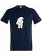 T-shirt Unisex " Asstronaut Showing Ass Funny Space " French Navy