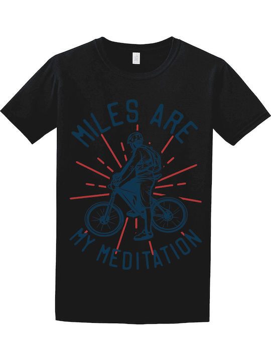 Unisex T-shirt Ενηλίκων Miles Medication Μαυρο
