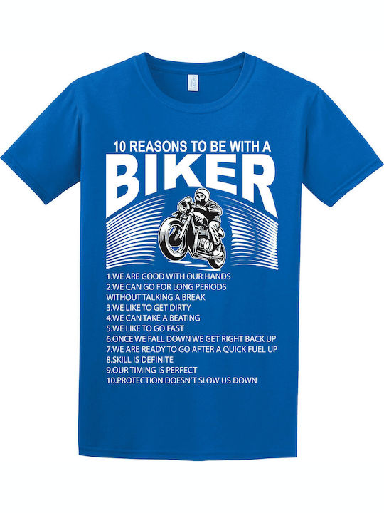 Unisex T-shirt Biker Blau Roua