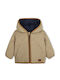 Kids Casual Short Double Sided Jacket Blue-Beige
