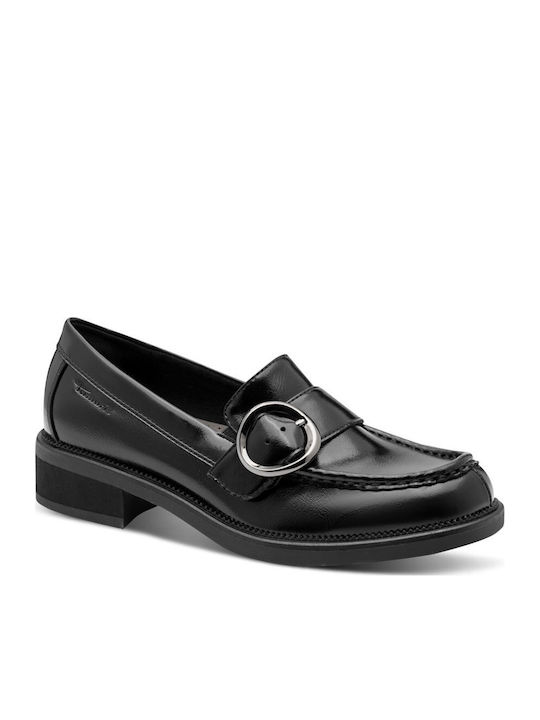 Lackleder Damen Mokassins in Schwarz Farbe