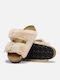 Shearling Papuci Anatomici de Damă Bej Regular Fit