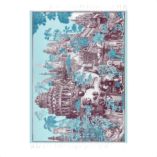 InouI Cotton Turquoise Beach Towel 190x140cm