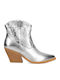 Stiefeletten Damen Silber Cowboy mit Reißverschluss