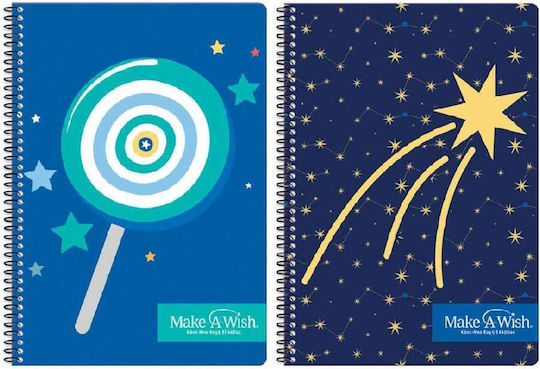 Graffiti Caiet Școlar Spirală Cu Dungi B5 60 Foi De Hârtie 2 Separatoare Make-a-wish (Diverse Modele)