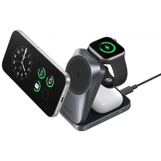 Anker Încărcător Wireless Qi2 25W Negru (3in1 Prime MagGo)