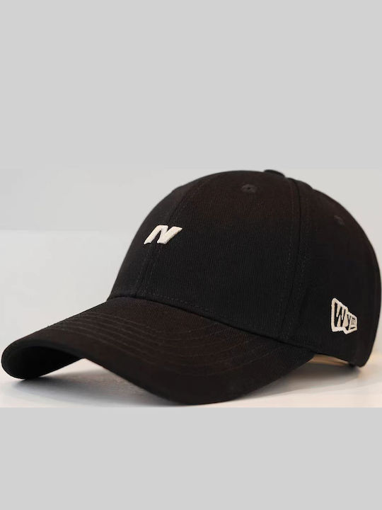 Jockey Cap Cotton Adults Embroidery N – Black
