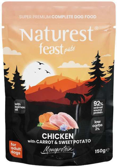 Naturest Nasses Hundefutter mit Huhn, Karotte, Fleisch und Gemüse 150gr