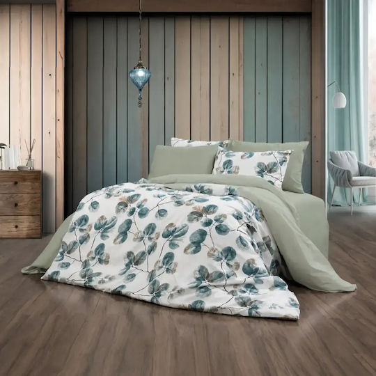 Set Huse Pentru Pilote Bumbac Satinat 200x220cm Dublu Cu 2 Fețe De Pernă Și 1 Cearșaf