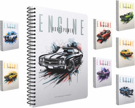 Gipta Spirale Schulfachheft Geregelt B5 3 Themen Engine Verschiedene Designs