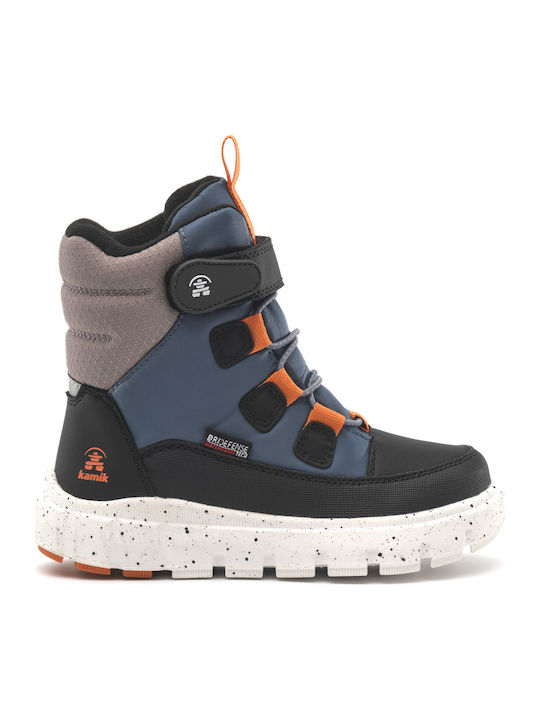 Kinderstiefel Schnee mit Schnürsenkeln Orange