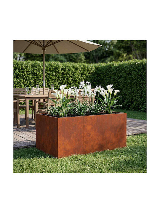 vidaXL Γλάστρα Μεταλλική Rusty 120x80x60εκ.