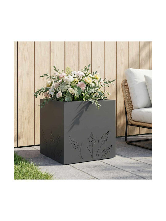vidaXL Metallic Flower Pot Anthracite 50x50x49cm