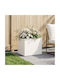 vidaXL Metallic White Flower Pot 40x30x30cm