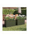 vidaXL Set of 2 Metallic Olive Flower Pots