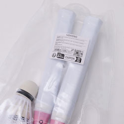 Rachete Badminton Pentru Copii – Set 2 Piese Roz Include 2 Volane Hy-qp8001
