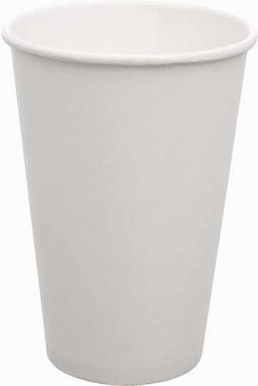 Tefaco Ποτήρι μιας Χρήσης Χάρτινo Λευκό 480ml 50τμχ