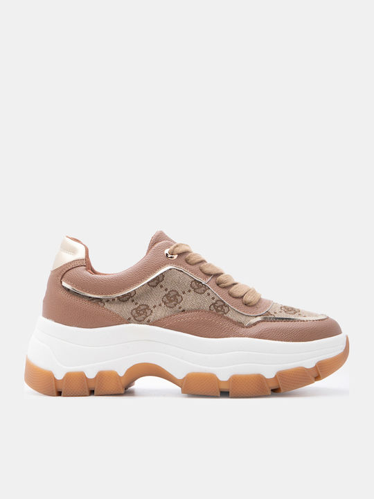 Luigi Women's Beige-Dark Sneakers