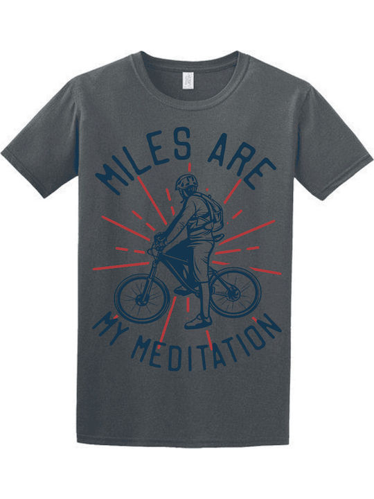 Unisex T-shirt Ενηλίκων Miles Medication Ανθρακι
