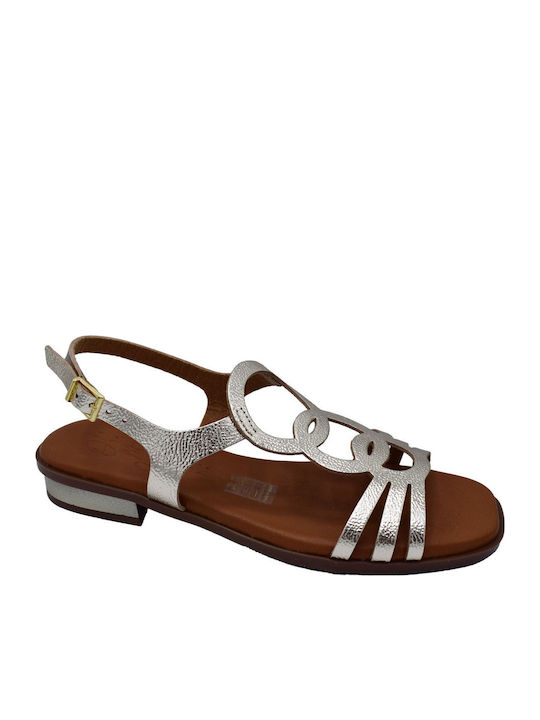 Sandale Casual Damă Din Piele Argintii