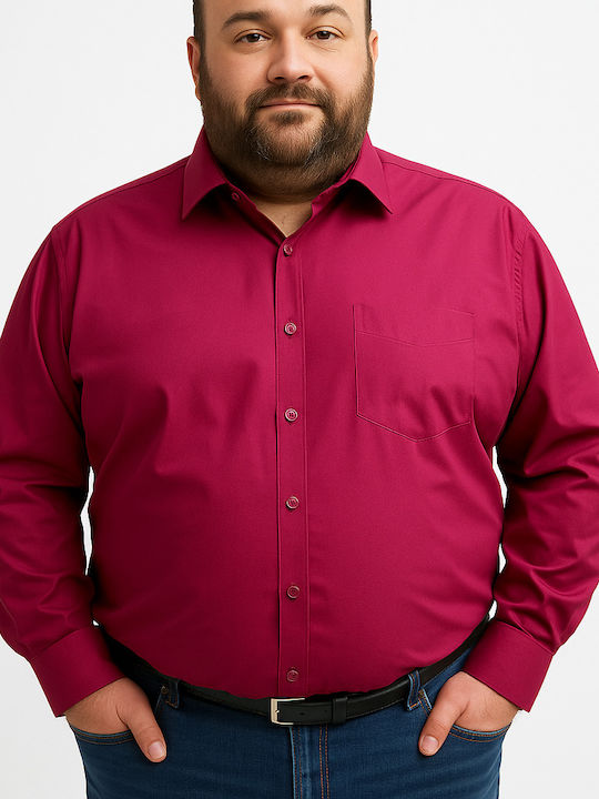 Long Sleeve Cotton Shirt Burgundy