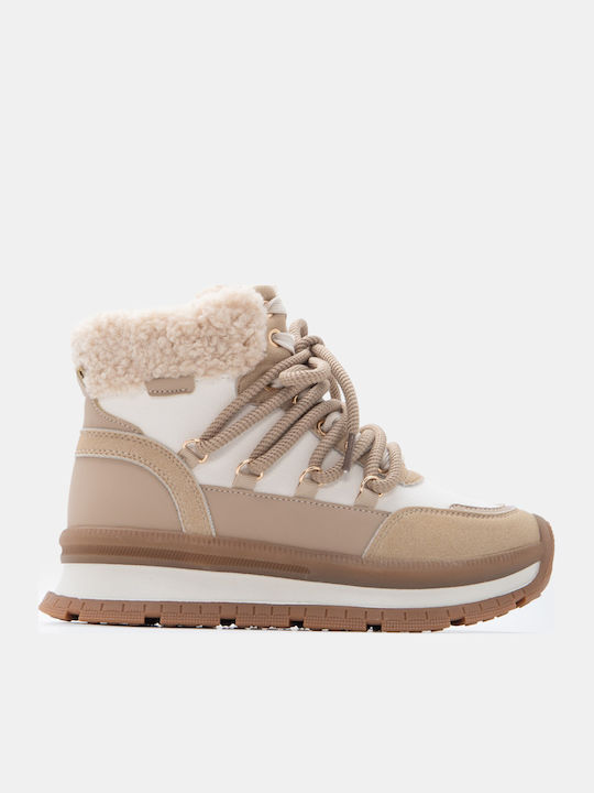 Luigi Damentaschen Flatforms Stiefel Beigen