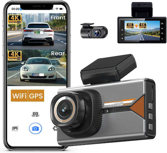 iSEN H006 Set Oglindă cu Cameră DVR Auto 4K cu Ecran 3" Wi-Fi, GPS și Cameră de Marșarier