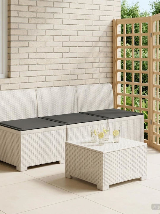 vidaXL Tree-Seater Outdoor Rattan Sofa with Cushions