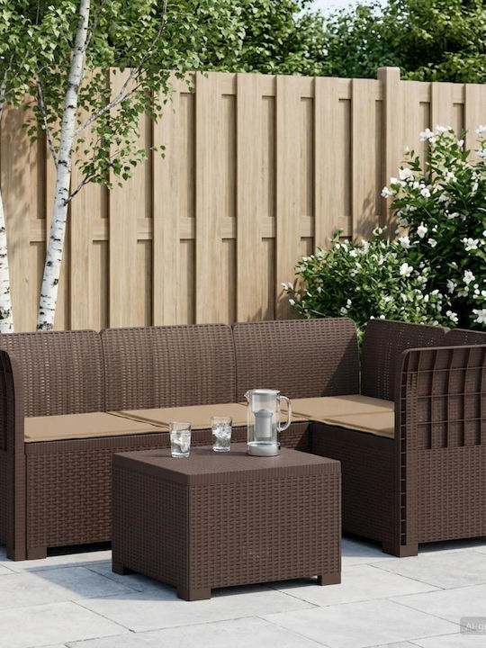 Ecksofa für den Außenbereich Rattan mit Kissen