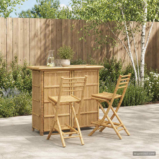 Garten- und Outdoor-Möbelsets Bar 3 Stück Natur Bambu