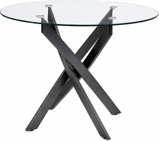 Aldo Rundes Schwarzes Esszimmer- und Küchentisch 100x100x75,5 cm