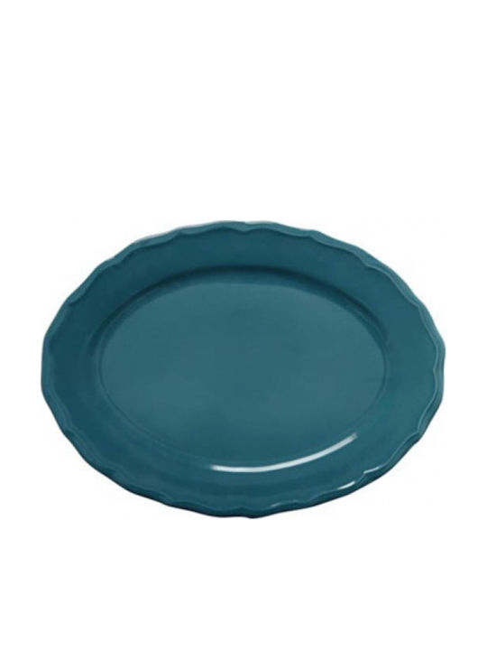 Juliet Servierplatte Untiefe Oval Keramik Blau 34x26cm