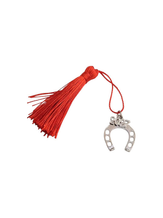 Kalliopi Silver Handmade Hanging New Year's Lucky Charm Silver Horseshoe 2027 2x3cm