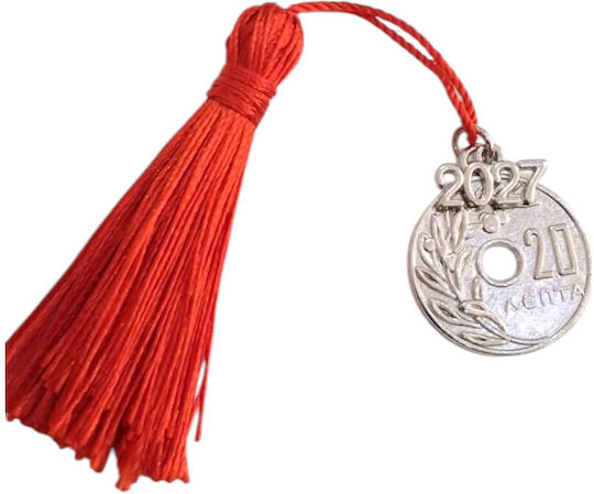 Kalliopi Silver Handmade Hanging Constantinato Silver New Year's Lucky Charm 2027 2.5x2.5cm